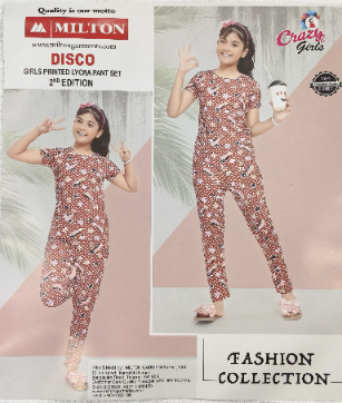 Milton Disco Girls Printed Lyca Pant Set
