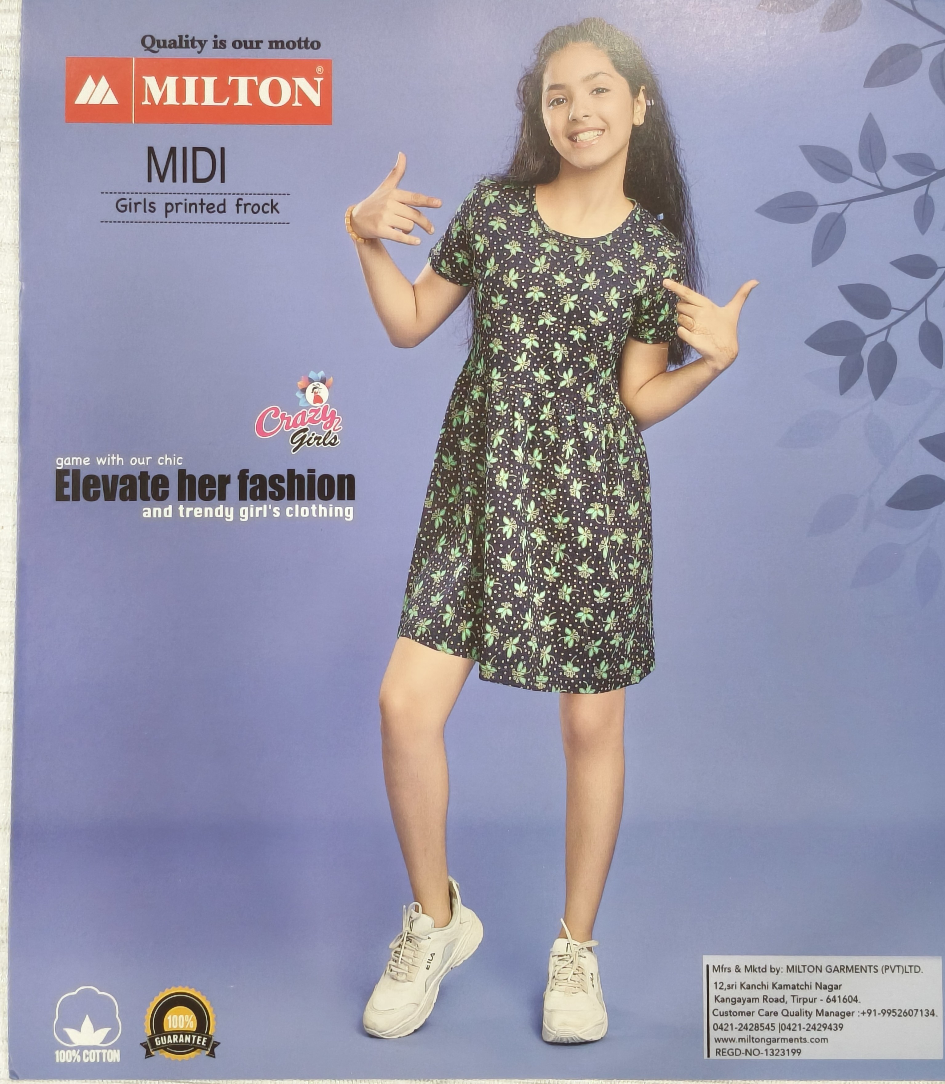 Milton Midi Girls printed frock